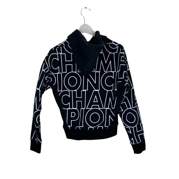 Champion Reverse Weave Iconic Hoodie Size XS Black and White - Picture 2 of 11